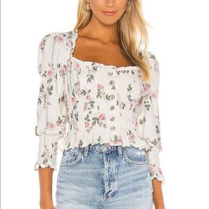 For Love and Lemons Rose Stripe Blouse